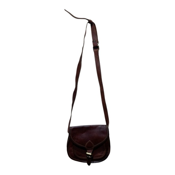 Vintage Leather Saddle Bag Style Crossbody Bag - Picture 2 of 6